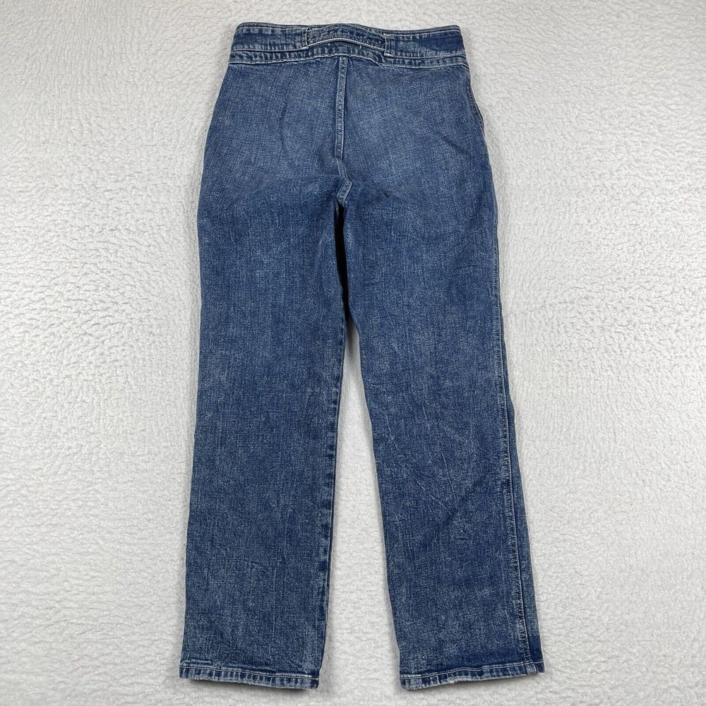 Abercrombie & Fitch Jeans Womens 29/8 Blue Denim Ultra High Rise Straight Belted - Picture 2 of 13